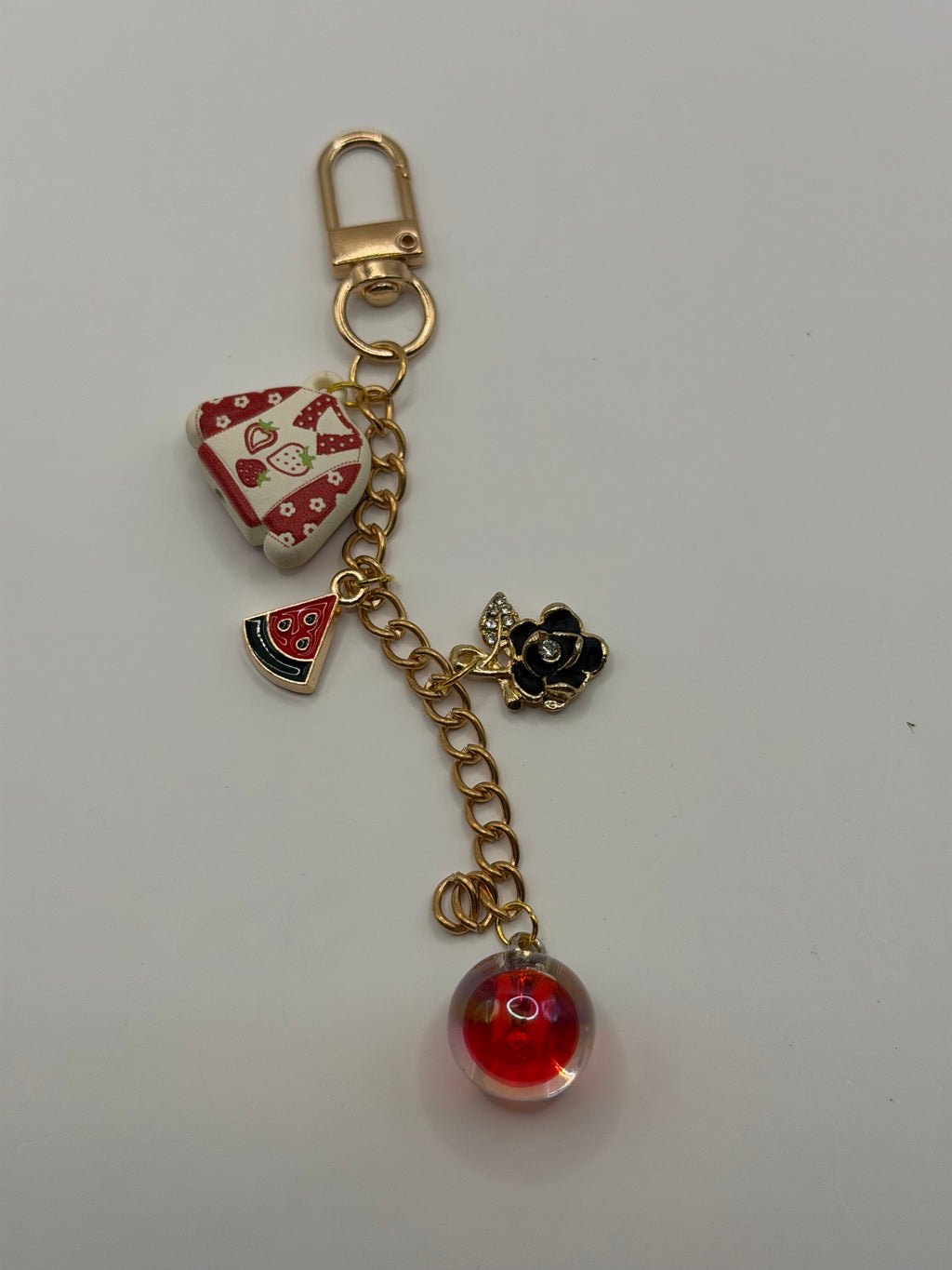 Strawberry Dress Charm Keychain