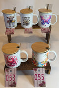 UV DTF Coffee Mugs with Bamboo Lid & Spoon