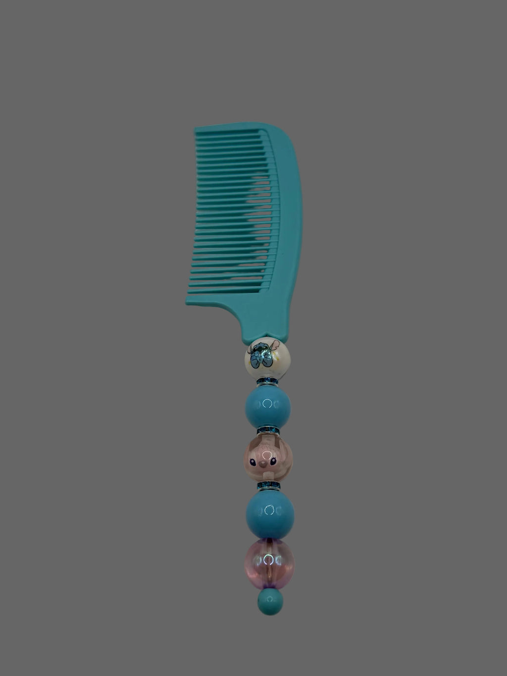 Teal Stitch & Angel Beaded Comb
