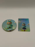 Labubu Big Into Energy Serenity Button Pin & Collectible Card