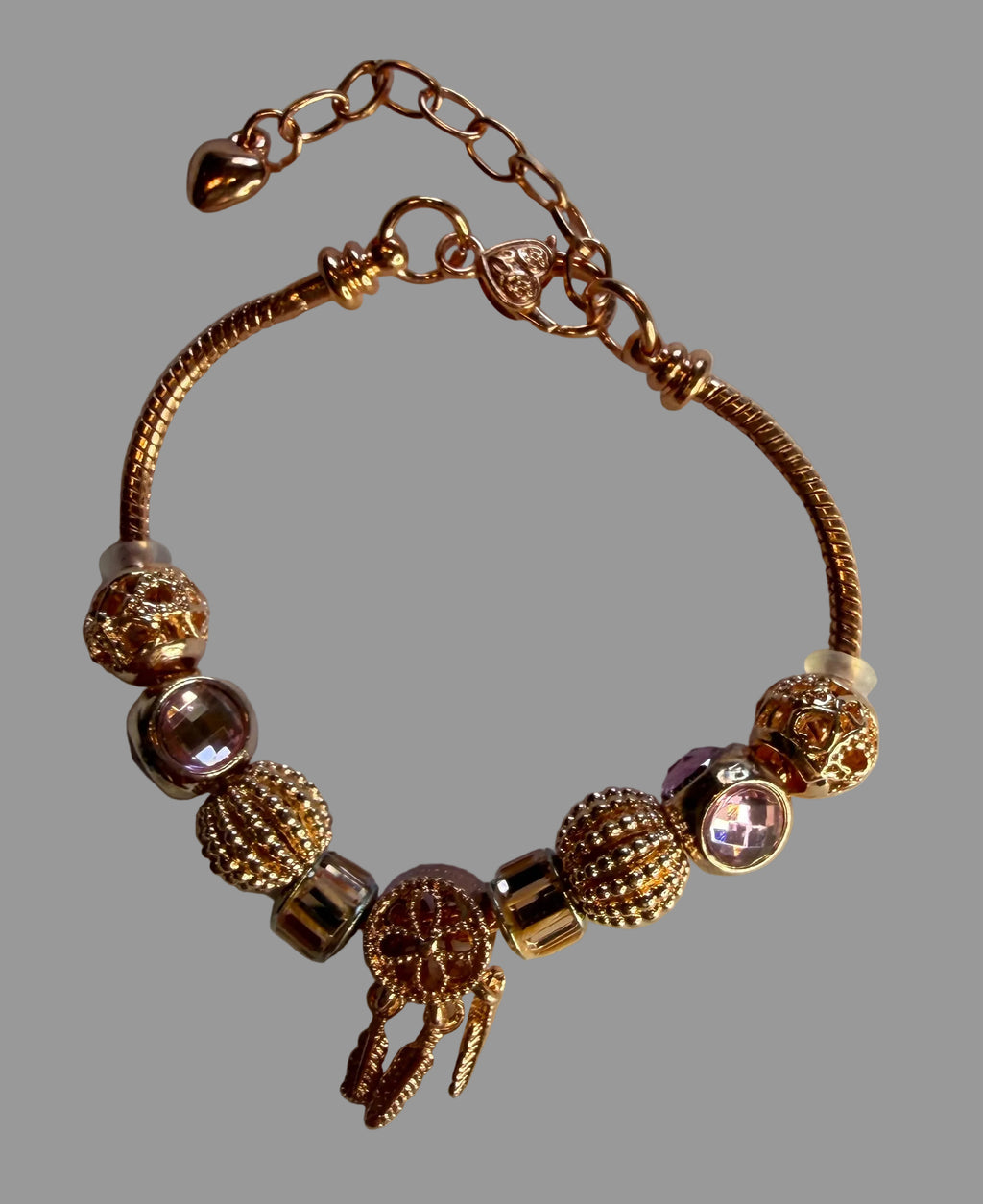 Rose Gold Dream Catcher Charm Bracelet
