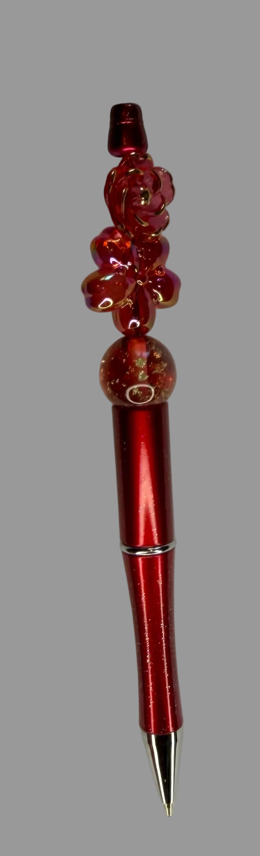 Red Rose Glitter Beaded Pen