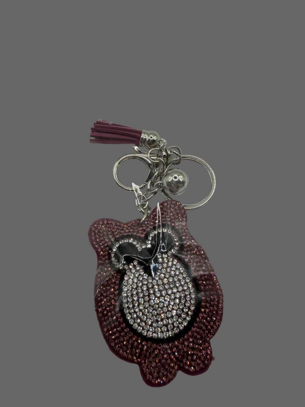 Pink Rhinestone Owl Keychain