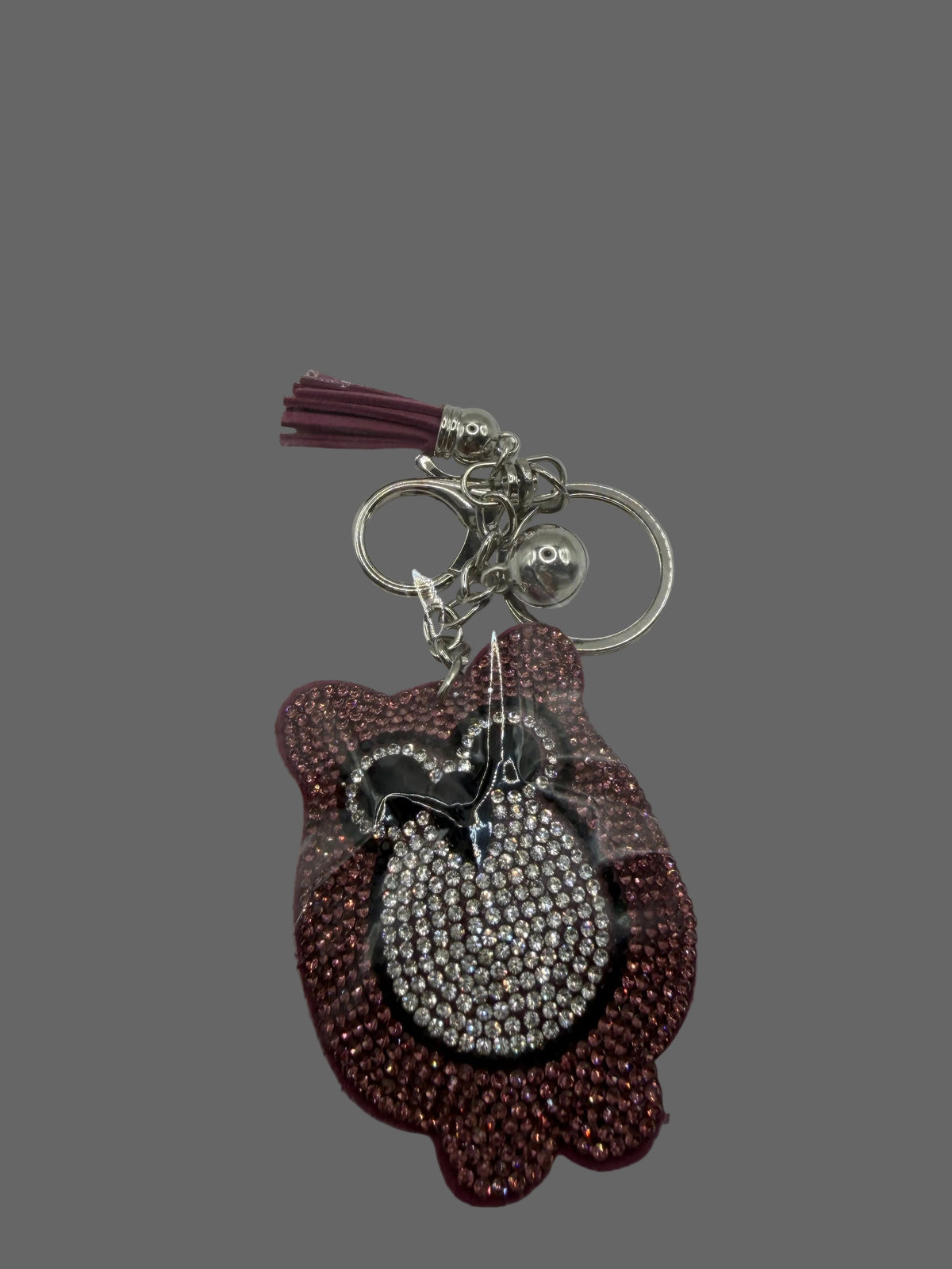 Pink Rhinestone Owl Keychain
