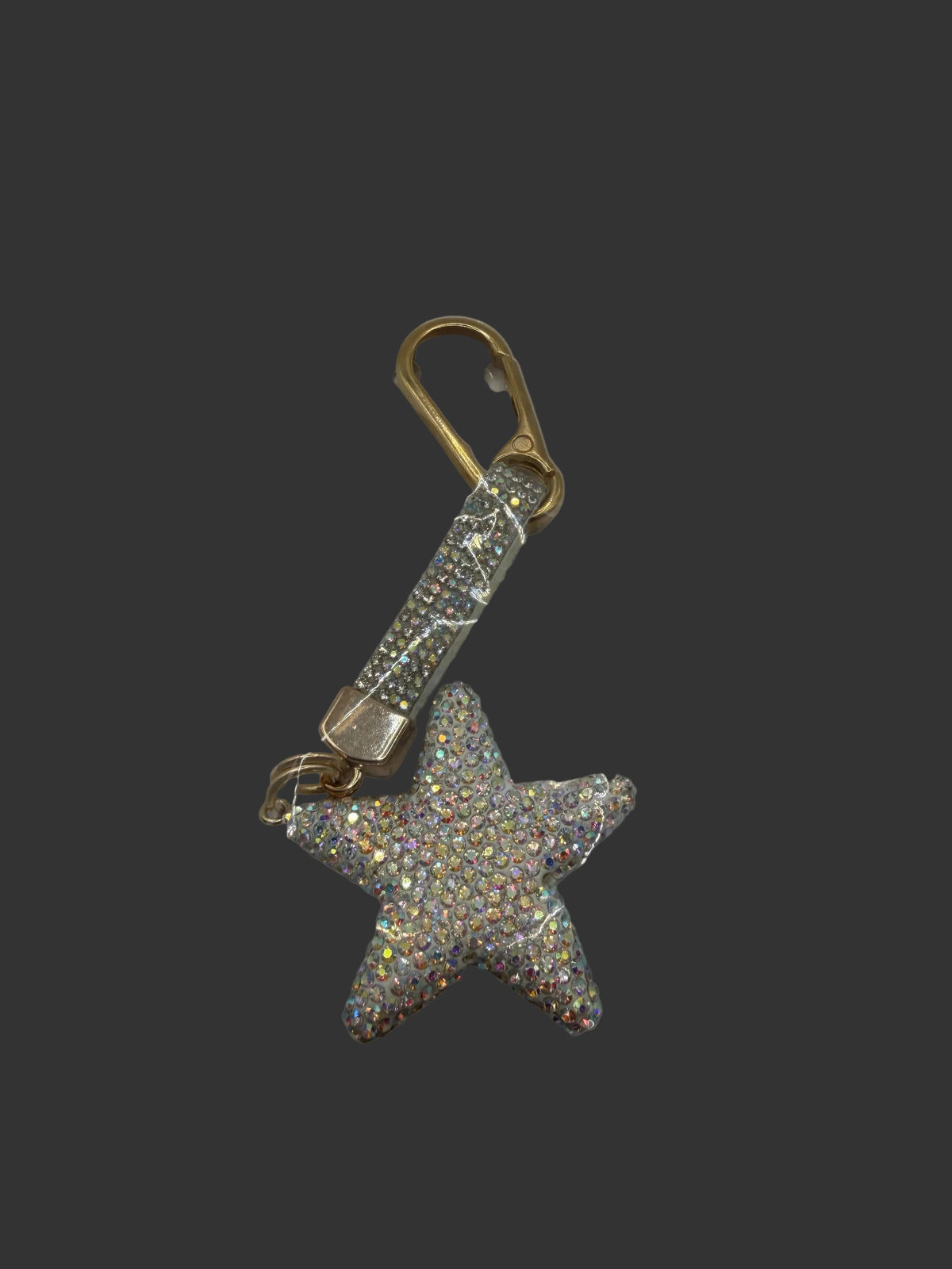Silver AB Rhinestone Star Keychain