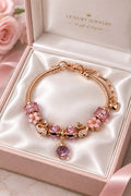 Rose Gold Pink Charm Bracelet