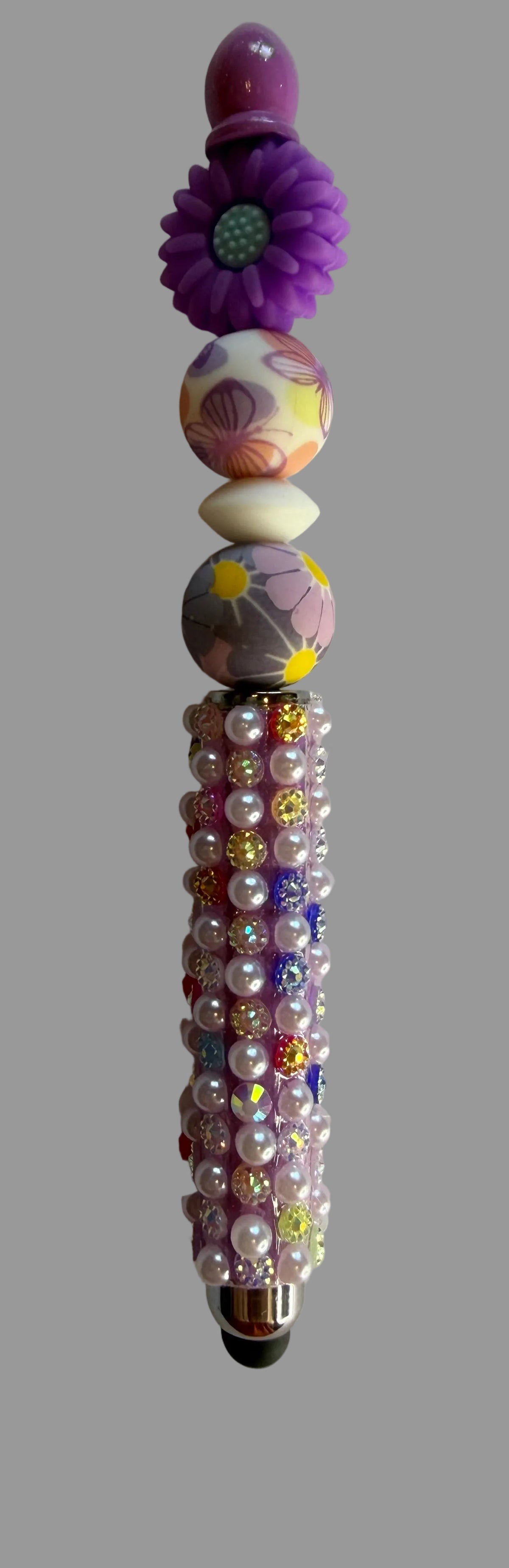 Purple Daisy Beaded Stylus