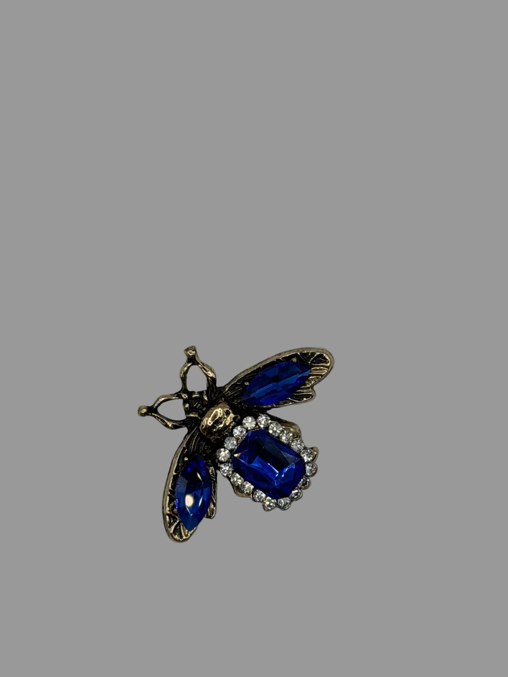 Blue Sapphire Crystal Bee Brooch