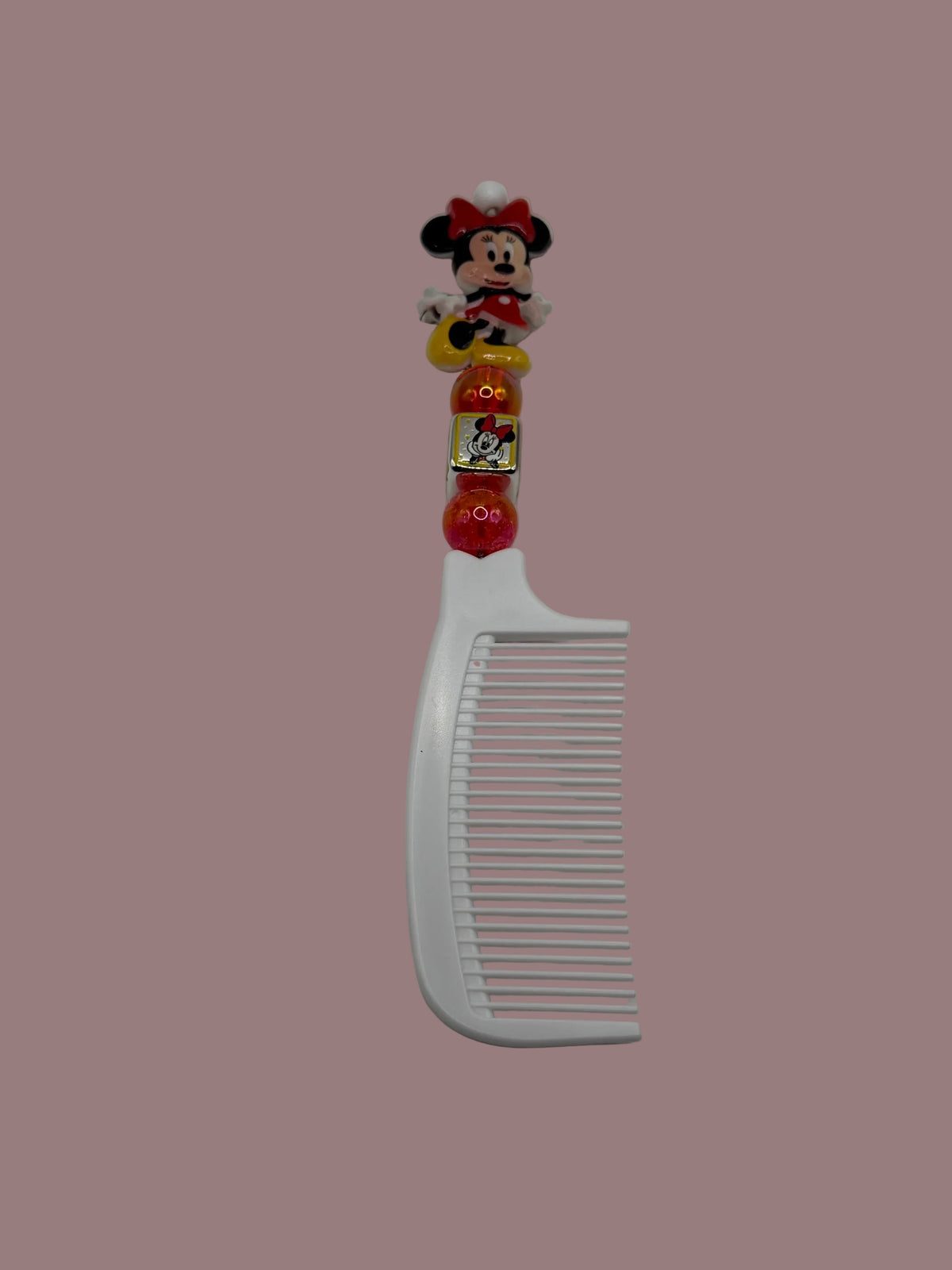 White Minnie Mouse Beaded Comb