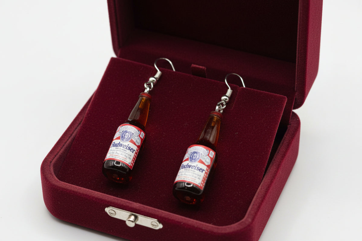 Budweiser Beer Bottle Dangle Earrings