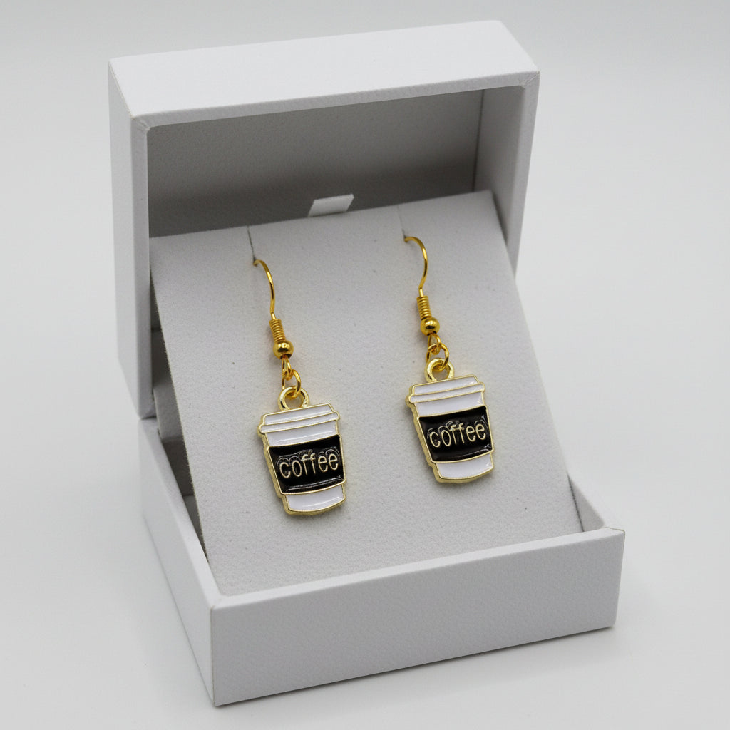 Coffee Cup Dangle Earrings