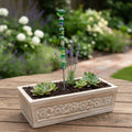 Handmade Green Beaded Garden Wand Stake with Jewel & Feather Charm