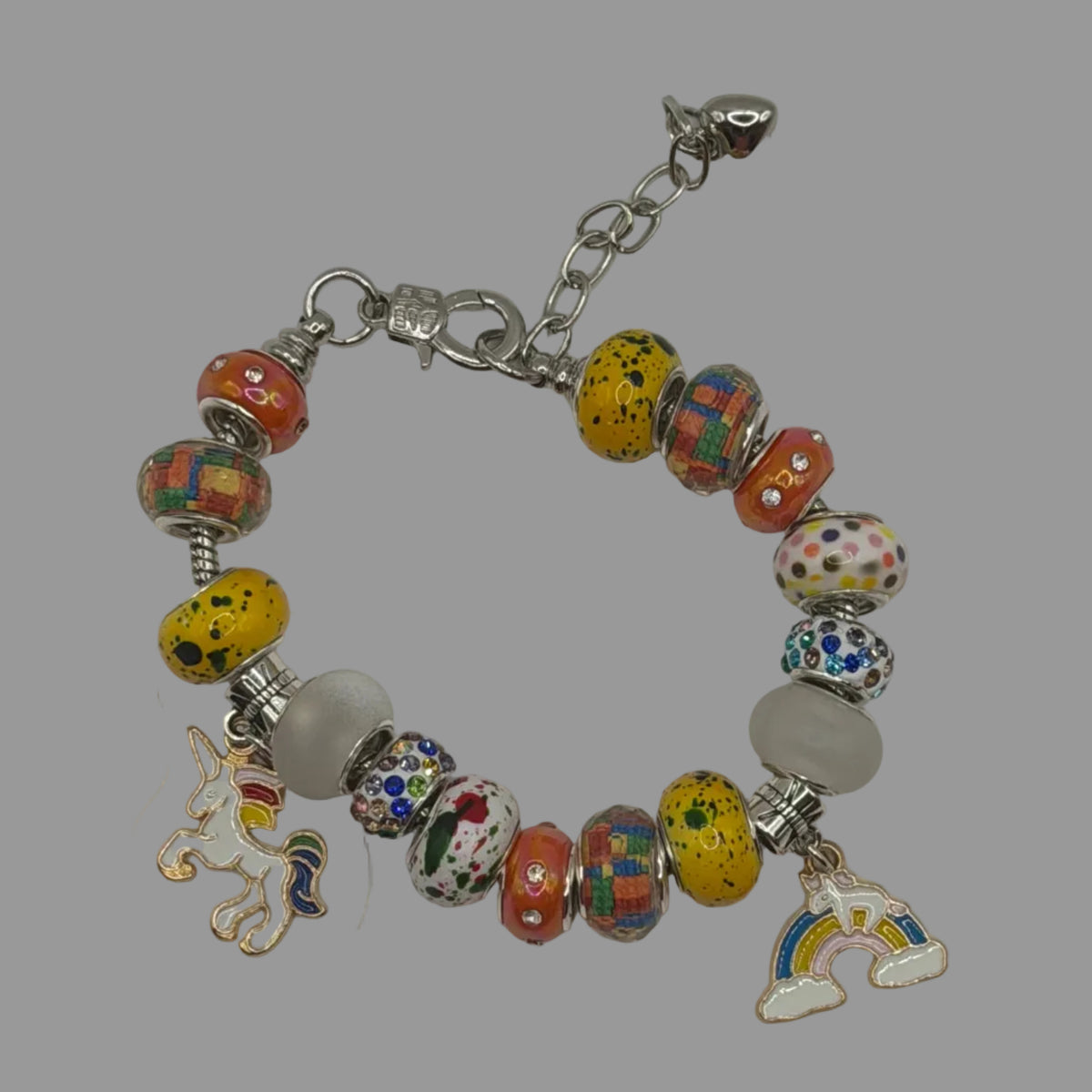 Unicorn Rainbow Pandora-Style Charm Bracelet