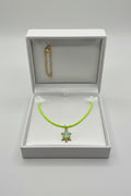 Neon Yellow-Green Cord Sea Turtle Necklace