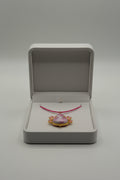 Hot Pink Cord Floral Gourd Pendant Necklace