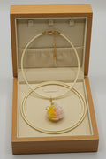 Cream Cord Peony Flower Necklace