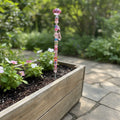 Handmade Pink Beaded Garden Wand Stake with Jewel & Cherry Charm