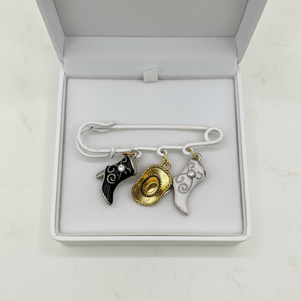 Handmade Western Cowboy Charm Pin Set