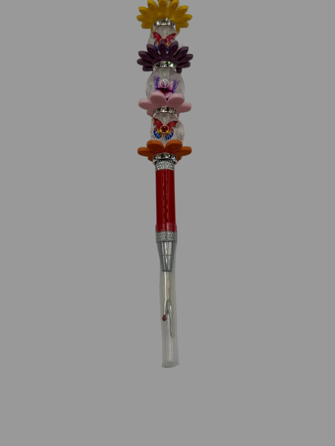 Red Butterfly Flower Beaded Seam Ripper