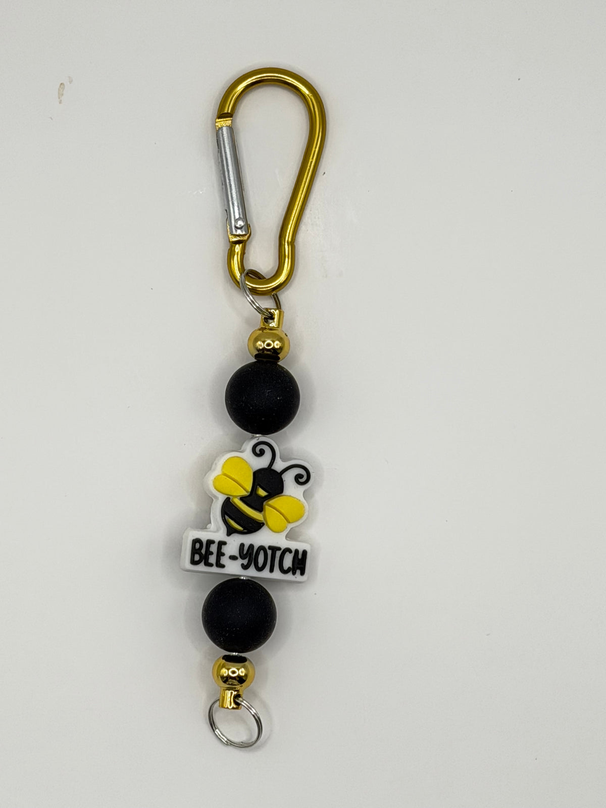 Bee-Yotch Beaded Keychain