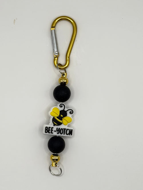 Bee-Yotch Beaded Keychain